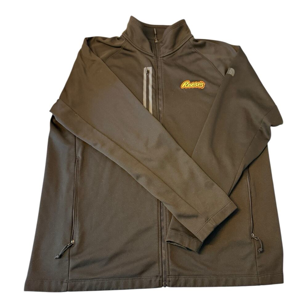 REESE’S The North Face Mens XL Apex Bionic Fleece Jacket Black Gray (HERSHEY)